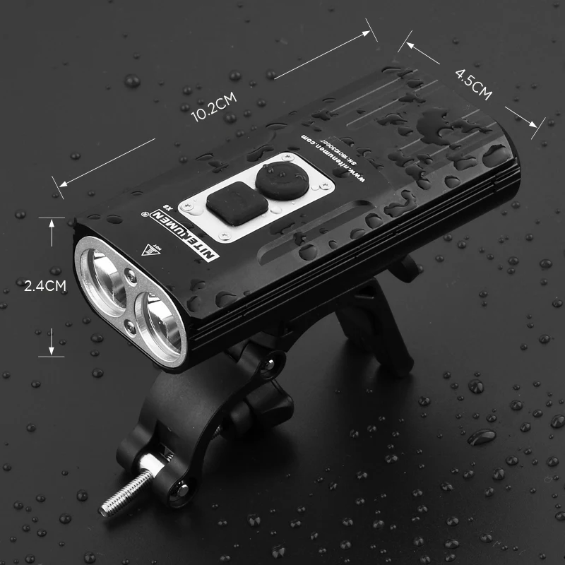 Clearance NITENUMEN 1800Lumens Bike Front Light Cycling Headlight Bicycle Rechargeable Flashlight Waterproof 6400mAh LED Head Lamp for MTB 2