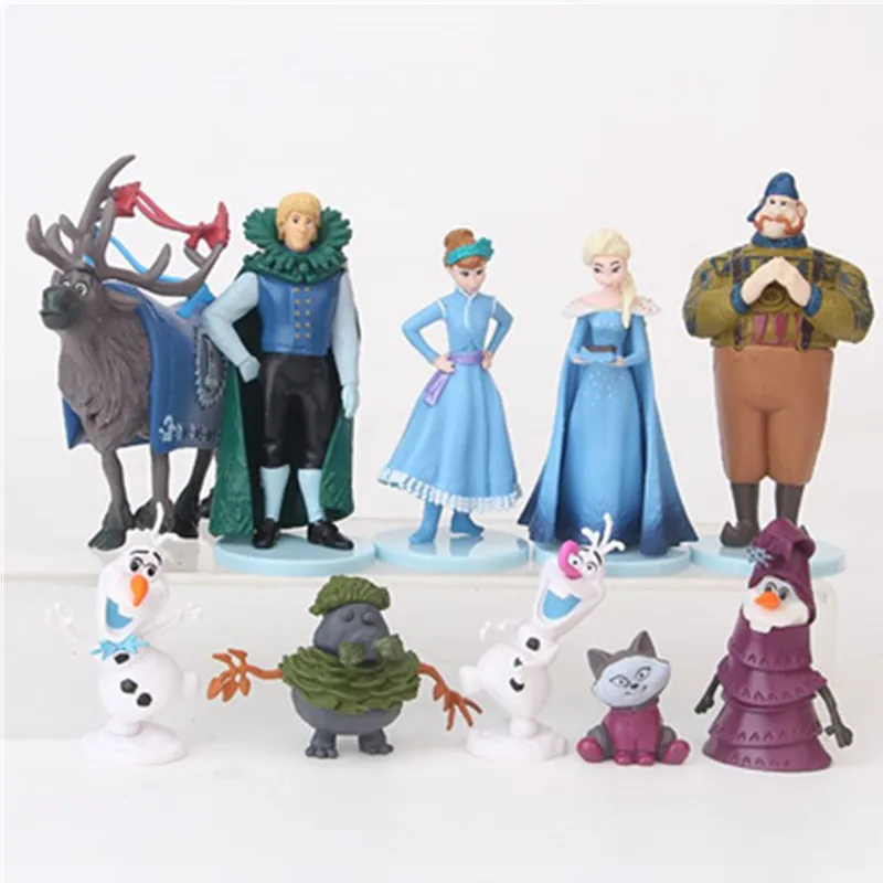 Disney Frozen новейшая 10 шт 5 9 см принцесса Эльза Анна Кристофф Свен Олаф милый