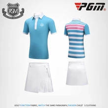 PGM, летний детский комплект одежды для девочек, полосатая дышащая детская спортивная одежда для игры в теннис и бадминтон, AA60485