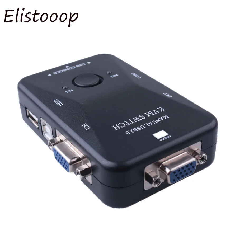 Elistooop USB 2.0 KVM Switch Switcher 1920*1440 3 Port VGA ...