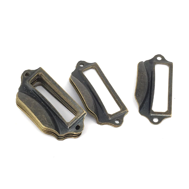 Винтажные держатели ярких рамок для ящиков 69 х29 мм 20 шт.|brass labels|label framelabel holders for