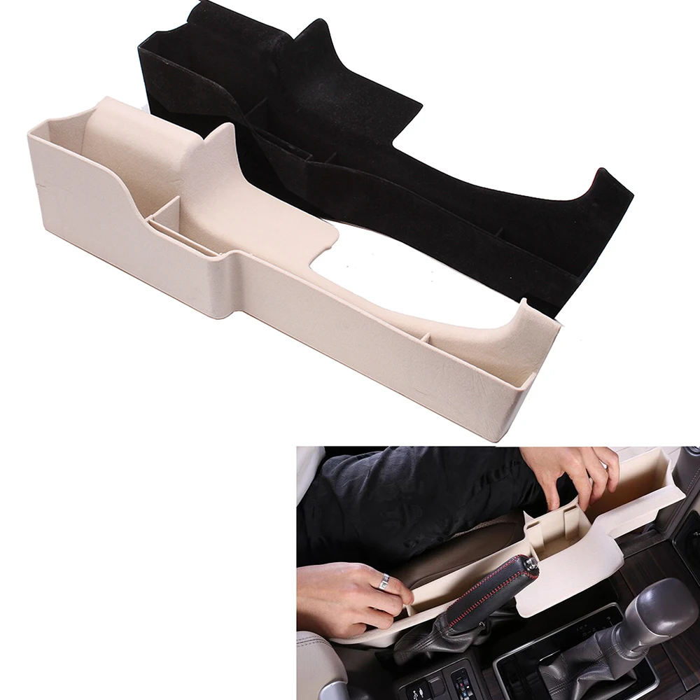 For Toyota Land Cruiser Prado 150 2010-2019 Black Beige Car Interior Central Gear Storage Box Organizer Phone holder Bracket