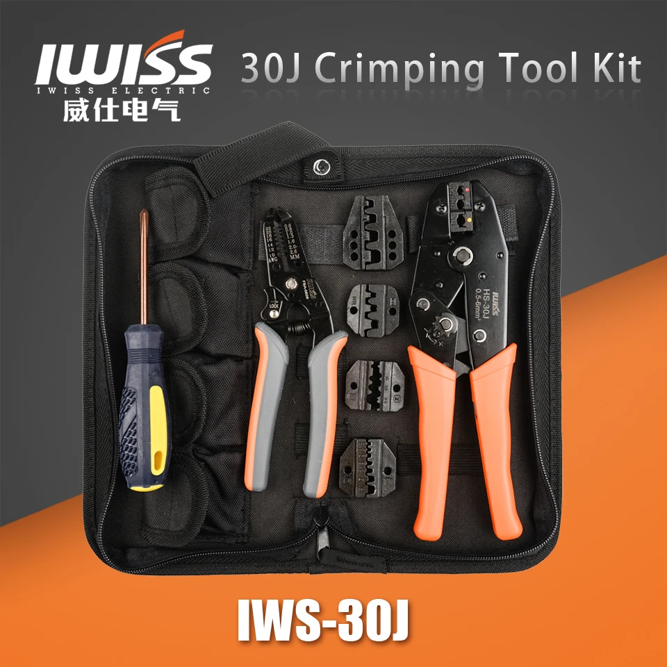 IWISS IWS30J Crimping Tool Kit HS30J Crimper FSA0626 Stripper with