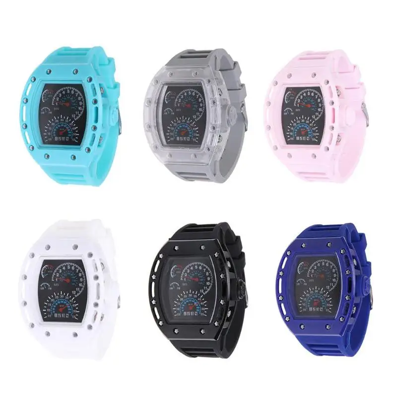 

Silicone Quartz Wristwatches Casual Sport Watches LED Display Waterproof Wristband Women Men Fashion Watch