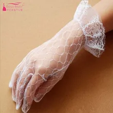 Новое поступление сексуальные белые кружевные короткие свадебные перчатки мягкие свадебные аксессуары один размер подарки невесты настоящий образец