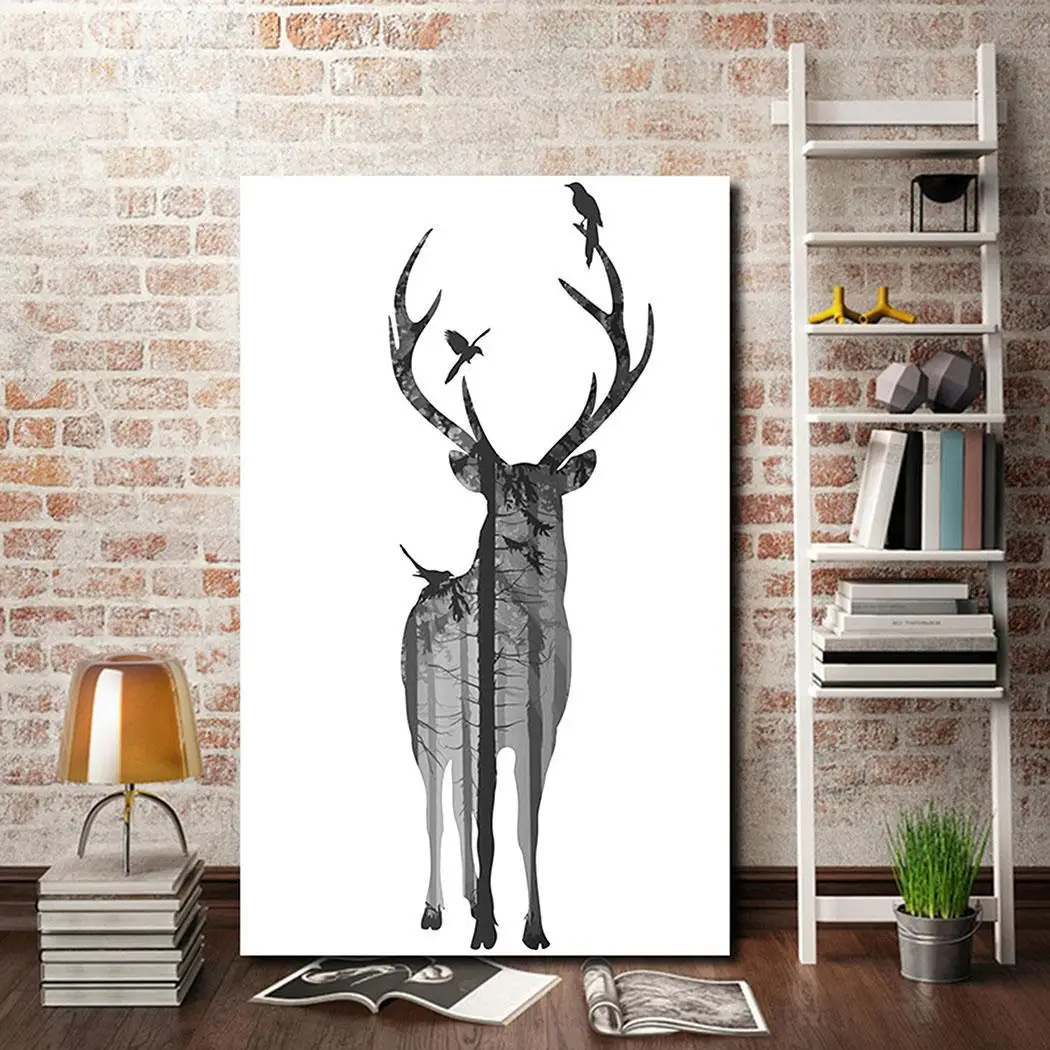 Украшение живопись DIY Wapiti олень холст фотография современного искусства