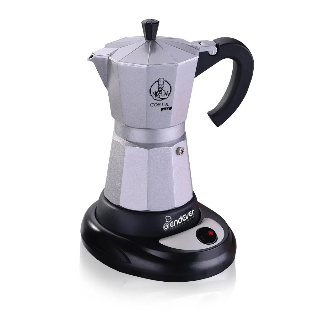 Кофеварка Endever Costa-1010 (Мощность 480 Вт, объем 0.3 л, гейзерная, алюминиевый корпус)