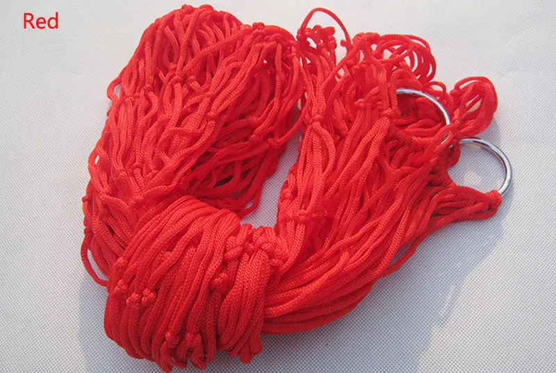 Высокое качество нейлоновая сетка гамак висячая сетка спальная кровать качели открытый кемпинг - Цвет: Красный