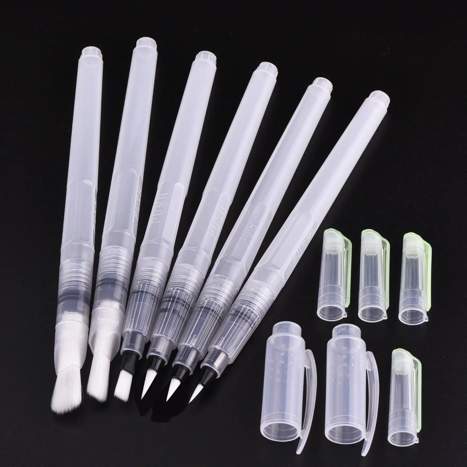 kemila writing brush Different Shape Barrel Water Pen Watercolor Painting Promotional Pen Calligraphy Drawing Art Supplies 6Pcs