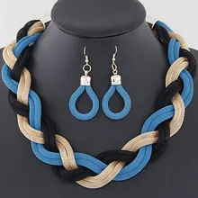 Fashion Explosive Jewelry Metal Thick Chain Necklace Earrings Set Chain Jewerlry Necklace Set Choker Necklace european lace choker necklace set