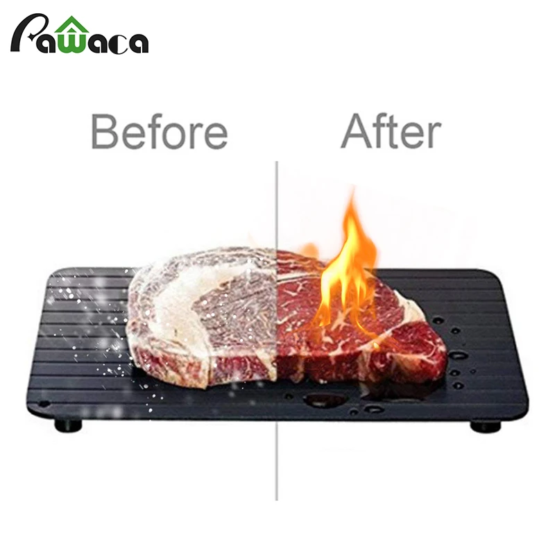 Fast Defrosting Tray for Frozen Food Thawing Plate Defrost Meat Fish in Minutes The Safety Way Defrosting Meat Tray Kitchen Tool