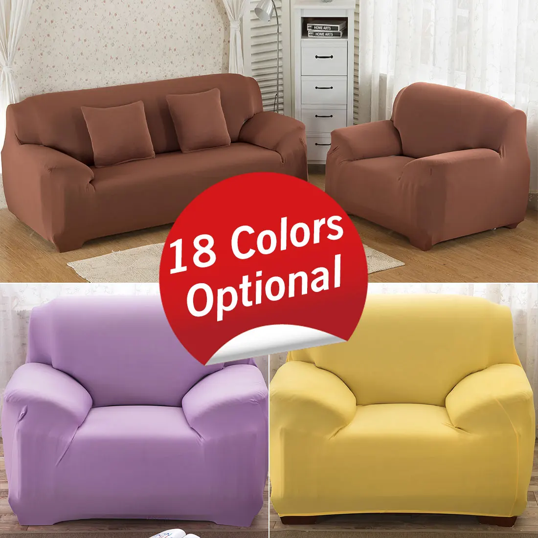 

Elastic Spandex Sofa Cover Sofa Slipcovers Polyester Solid Color Sofa Covers For Living Room Sofa Slipcover Couch Cover 1 Seater