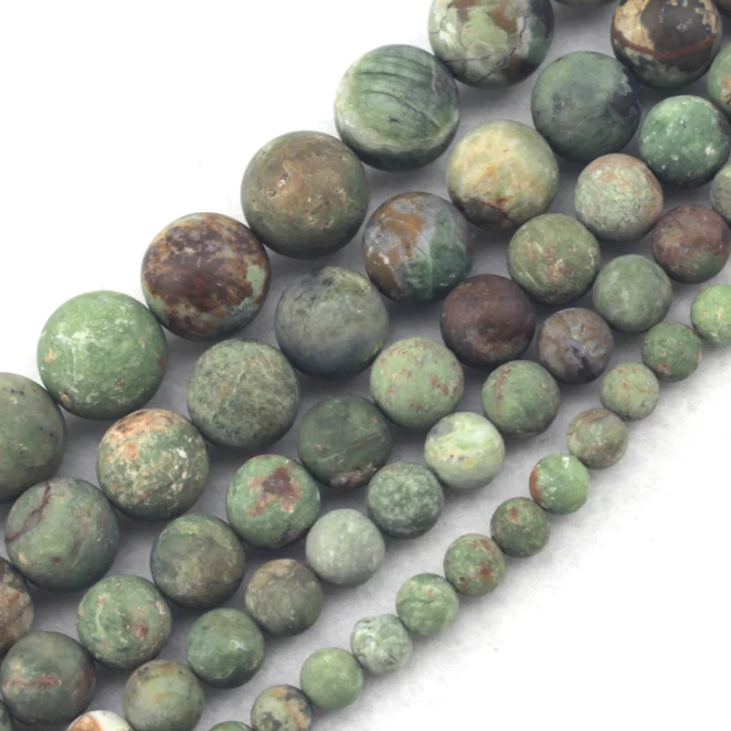 round frost green opal beads natural opal beads DIY spacer beads for