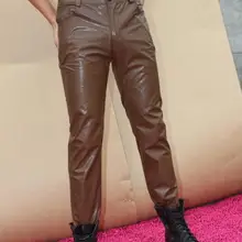 28-39 хит весенние мужские новые модные Индивидуальные Дизайнерские узкие простые и элегантные брюки из ПУ разных цветов