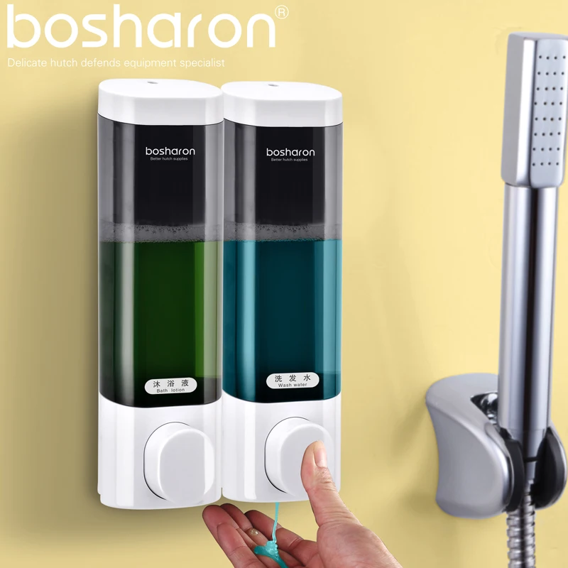 

Liquid Soap Dispenser 300ml Bathroom Shampoo Shower Detergent ABS Plastic Material Wall Mounted Container
