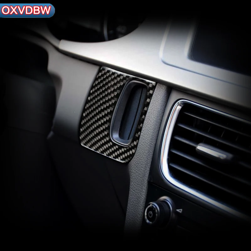 

3D Carbon Fiber Ignition key panel Decorative Frame Cover Trim Car Interior Molding Sticker For audi a4 B8 2009-2016 LHD RHD