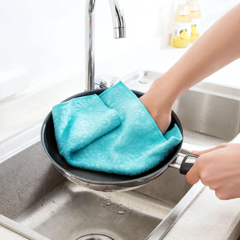 Super Absorbent Microfiber Towel Kitchen Wash Home Cleaning Wash Clean Cloth 1pc 