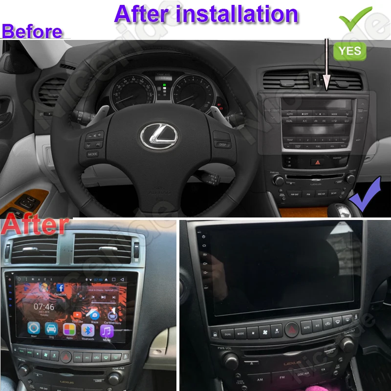 Best 10.2" Android 8.1 Car Stereo radio gps For Lexus IS250 IS200 300 IS350 2005 2006 2007 2008-2011 dvd multimedia head unit bt wifi 11