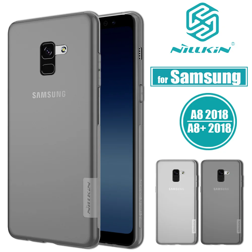 

for Samsung Galaxy A8 Plus 2018 Case Cover Nillkin Soft Silicone TPU Clear Transparent Phone Back Cases for Samsung A8/A8+ 2018