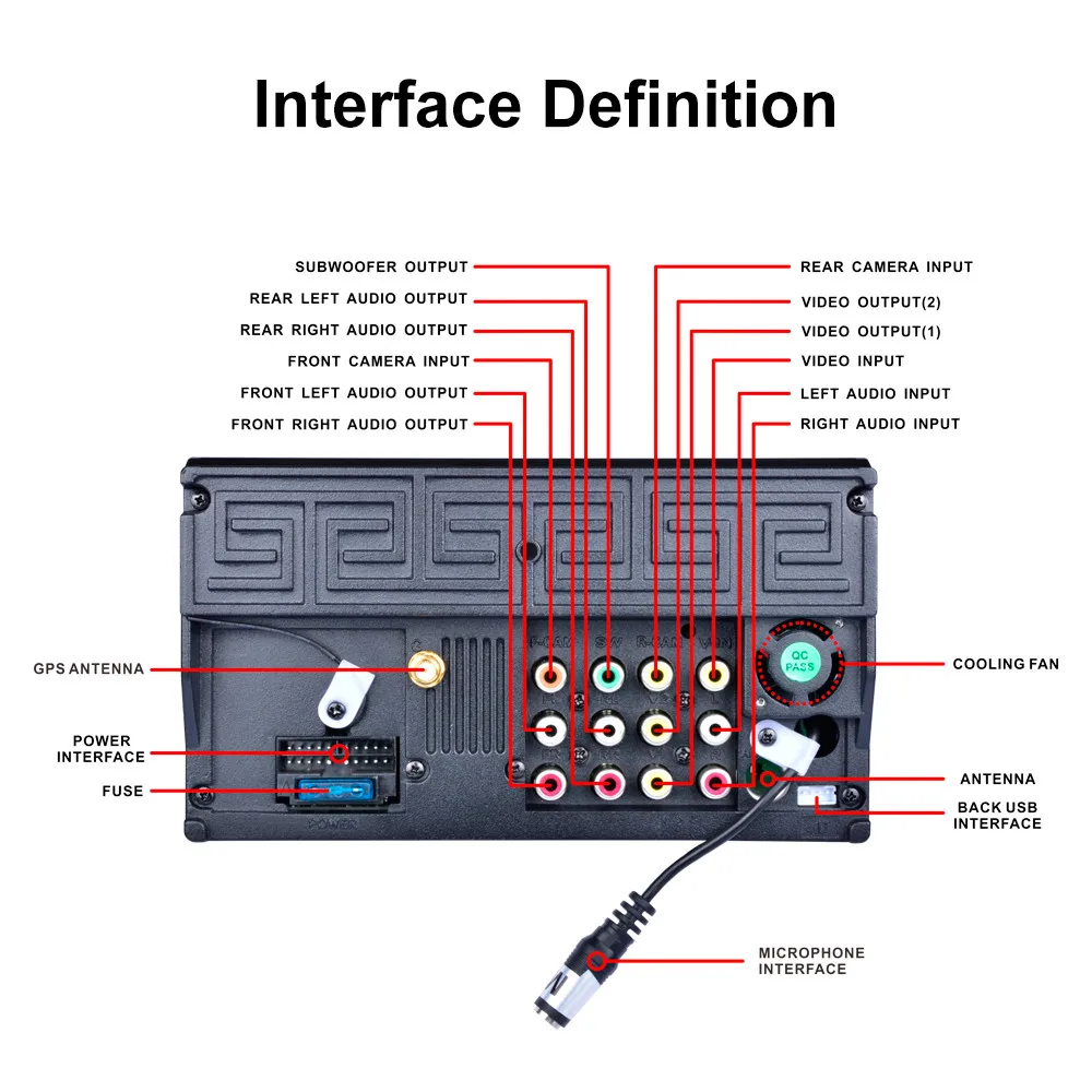 Top 7Inch 2Din QUAD Core Android 6.0 Bluetooth Car Radio Stereo Player 12V Auto Multimedia Player Support GPS Navigation+Camera 9