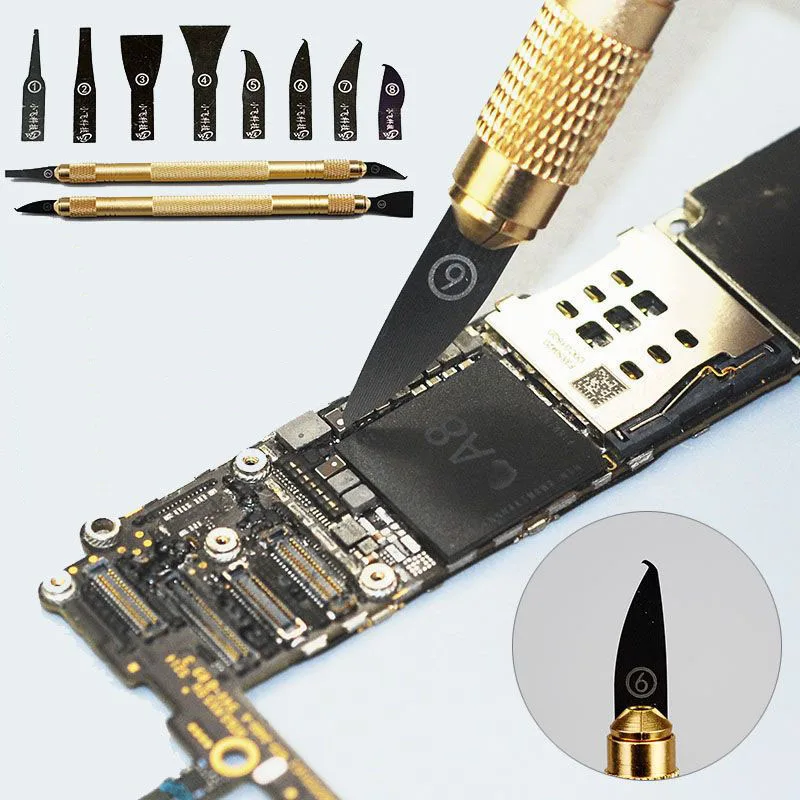

phone motherboard maintenance CPU Prizing knife Glue removing tool Chip separator Edge remov adhesive Blade Black glue Scraper