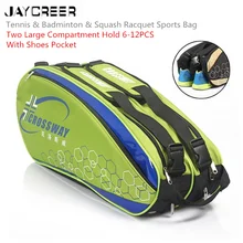 JayCreer Теннисная ракетка Бадминтон Сквош рюкзак Сумка Чехол Емкость: 35Л Размер: ДхШхВ(60X20X29 см) Водонепроницаемость и устойчивость к истиранию
