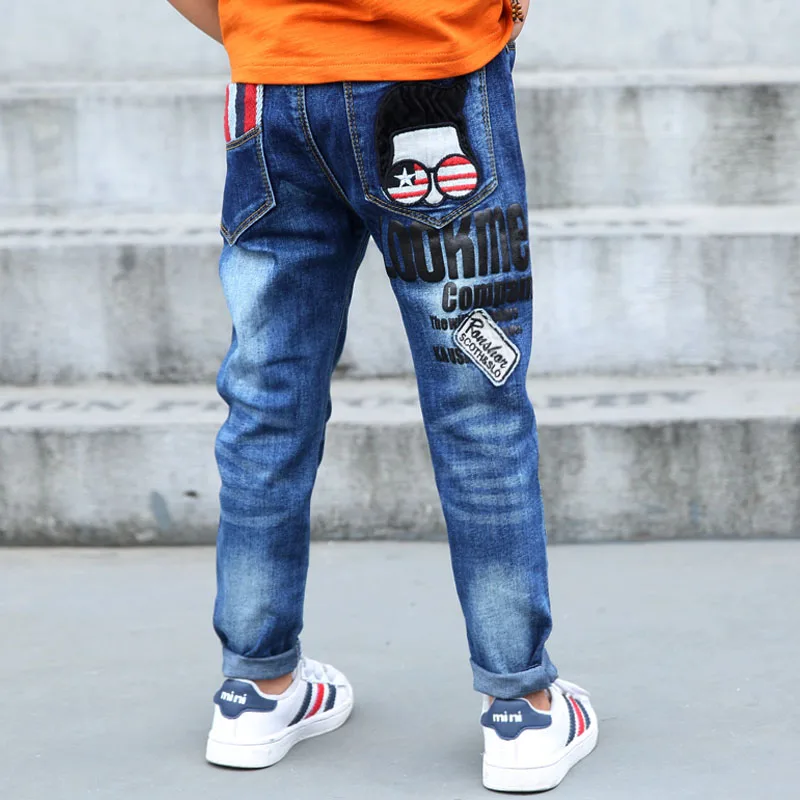 Детская одежда Длинные Стильные хлопковые джинсы для мальчиков весенне-осенние джинсовые брюки для подростков от 4 до 12 лет брюки для мальчиков-подростков повседневные штаны