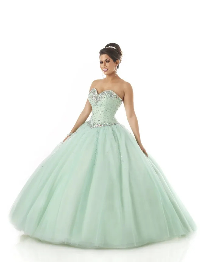 sea green quinceanera dresses