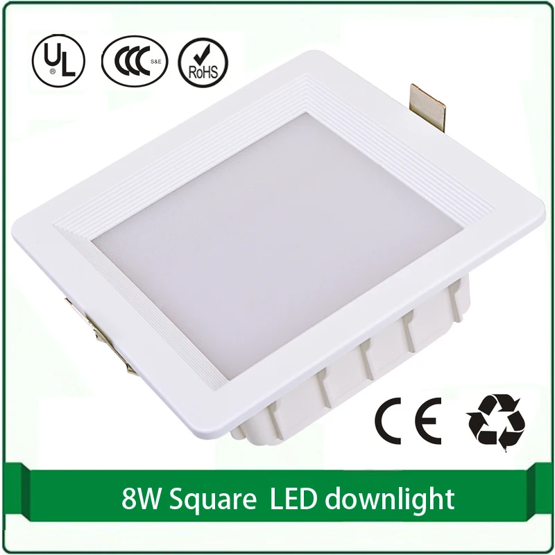 

solar system 12 volt led recessed light square 5730 led downlight 12w 15W 18W square led downlight 85-265V