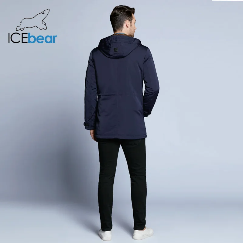 ICEbear,, Тренч для мужчин, Регулируемая Талия, шапка, отстегивается, осень, мужские, новые, повседневные, средней длины, Брендовые пальто, 17MC017D