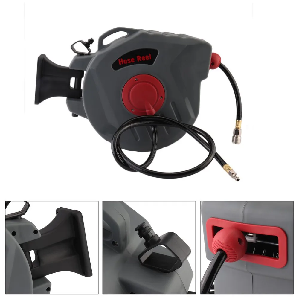 

15M Car Workshops Garden Home Automatic Hose Reel Compressed Air Hose Reel Powerful Auto Rewind Rolling Machine