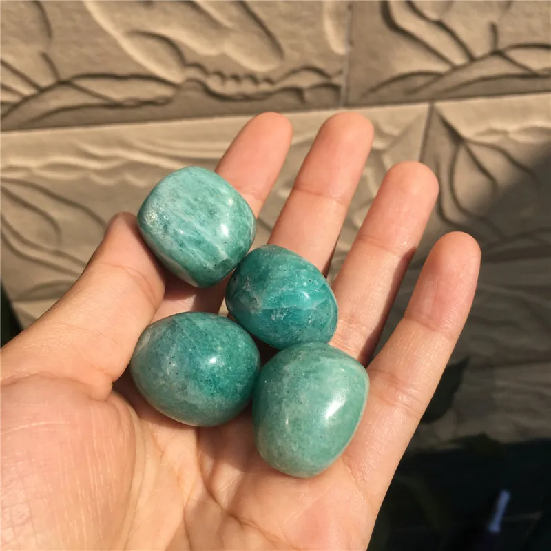 4pcs cute small size natural stones and minerals amazonite tumbled