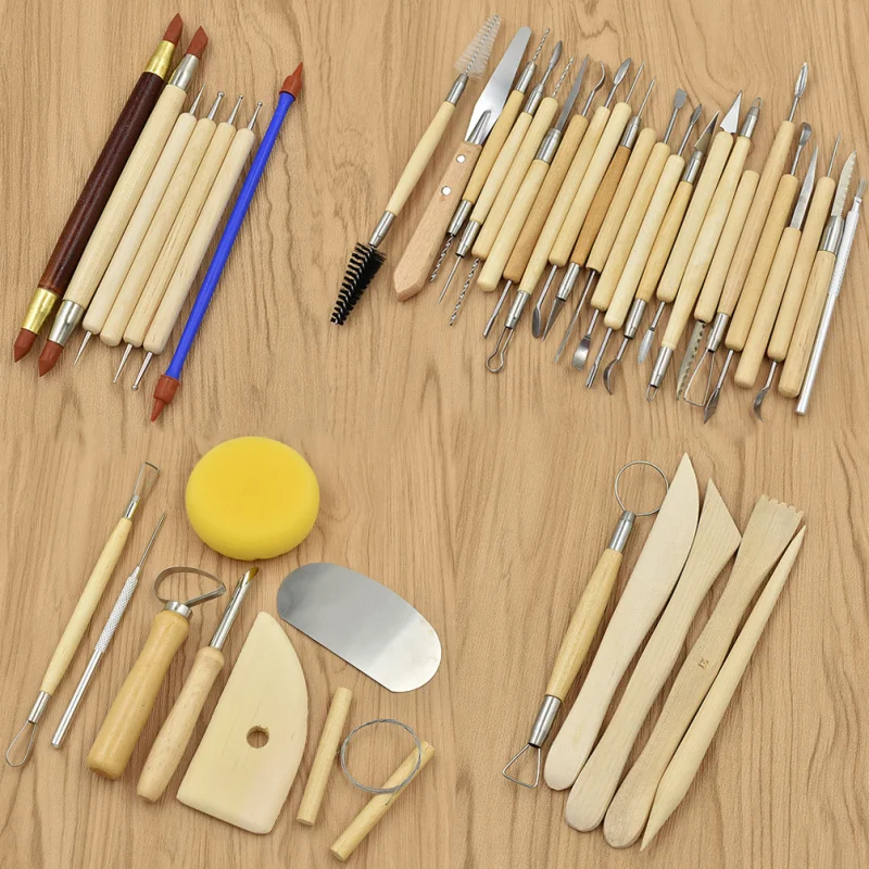 

48pcs Wood Polymer Clay Carving Pen Tools DIY Crafts Polymer Clay Ceramics Tool Mould Set Accessories