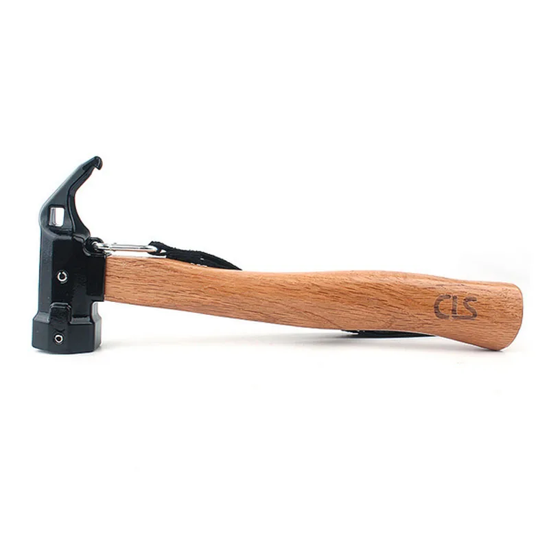 Деревянная ручка многофункциональный молоток ручной инструмент для кемпинга мульти инструмент гвоздодер для кемпинга на открытом воздухе для ежедневного использования, инструменты для выживания, крючок-гвоздодер
