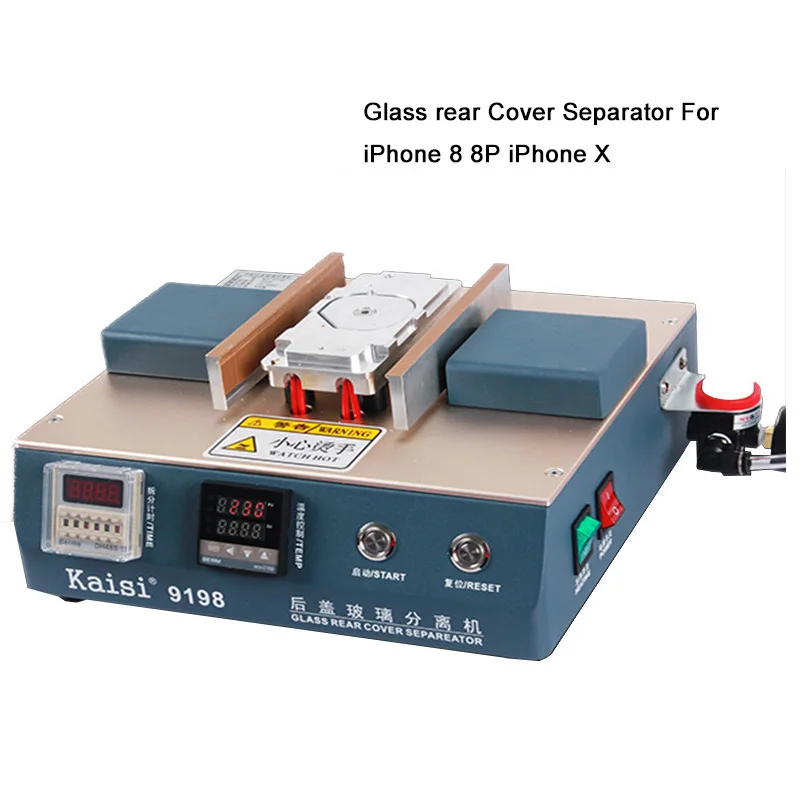 Kaisi 9198 Automatic Mobile Phone Glass Rear Cover Separator Machine for iPhone X 8G 8P Crack Back Glass Remover Machine