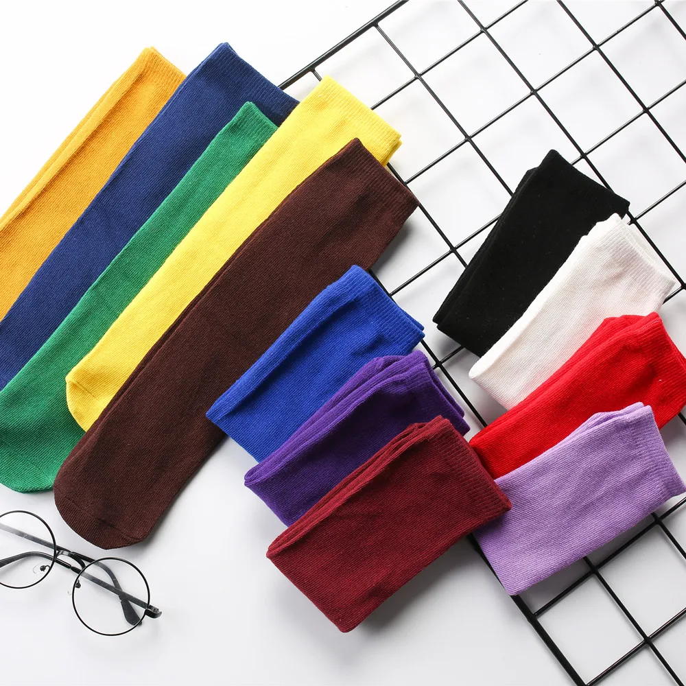 1 пара, весенне-осенние детские носки хлопковые Дышащие носки с двойными иглами и кружевом для детей от 3 до 10 лет однотонные гольфы для маленьких девочек, Школьные носки