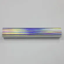 Теплообмена винил голограмма серебро Радуга винил украшение фильма железа на переводы для одежды футболка шапка 50 см x 200 см