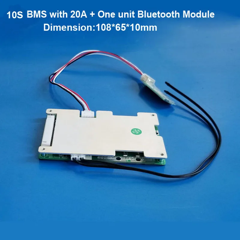 10S 36V or 42V Smart Bluetooth BMS with UART communication APP softare Inteligent PCB board 20A 30A 40A 60A current | Электронные