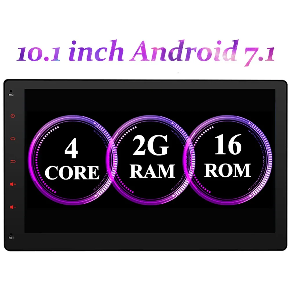 

10.1' Car Stereo with Bluetooth Android 7.1 2GB RAM,16GB Tablet PC,Full HD,Plug-and-Play with Rear View Camera