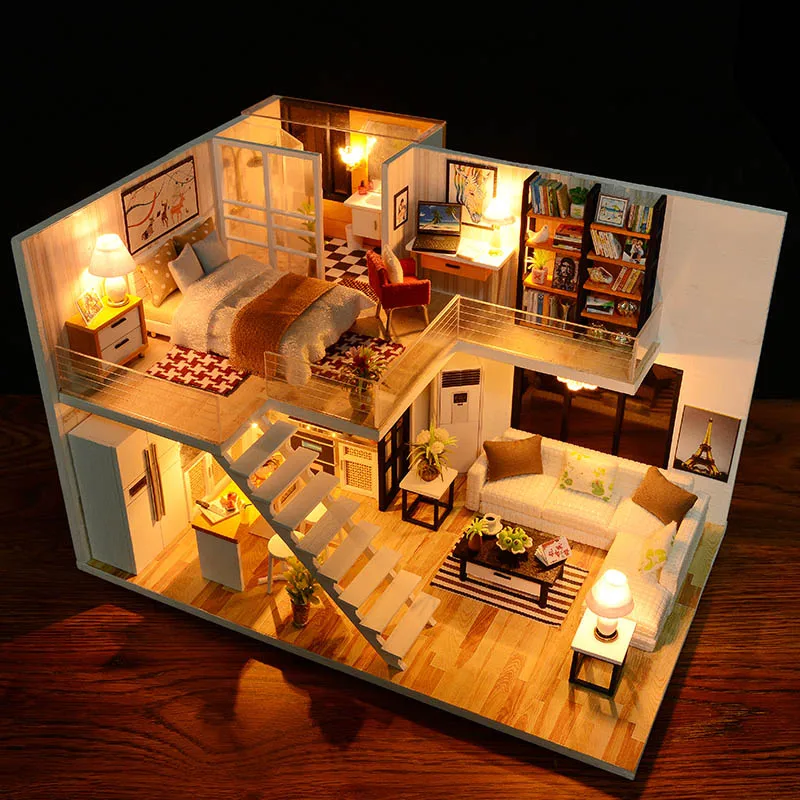 Cutebee кукольный дом мебель миниатюрный кукольный домик DIY миниатюрный дом комната коробка театр игрушки для детей DIY кукольный домик Njxw-B - Цвет: M13A
