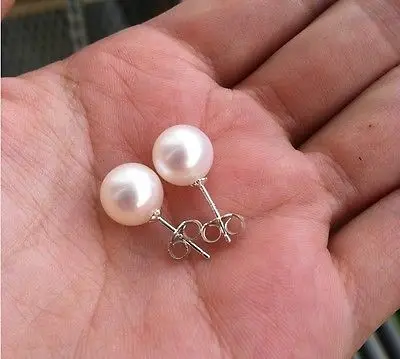 

Free shipping hot sale Women Bridal Wedding Jewelry >>PAIR OF 11-12MM SOUTH SEA WHITE PEARL EARRING