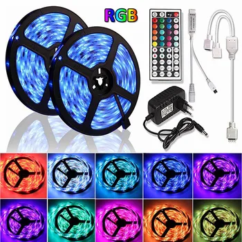 

15M LED RGB Lamps 5M 10M Kitchen Cabinet LED Lights For Home Colset Decoration Lighting Waterproof 5050 2835 12V Strip Light RGB