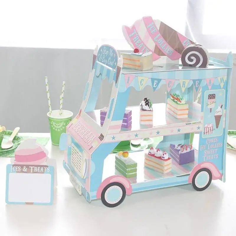 

New Design Ice Cream Stand Cars Shape Display Stand Cupcake Cake Stand Paper Cupcake Holder Cake Decorating Tools