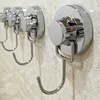 Porte-serviettes de douche avec ventouse en acier inoxydable, ventouse sous vide, porte murale, cuisine, salle de bains, Double ou trois crochets ► Photo 1/5