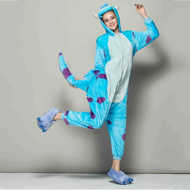 Синий университет Монстр Салли кигуруми Onesie женские пижамы для взрослых Аниме