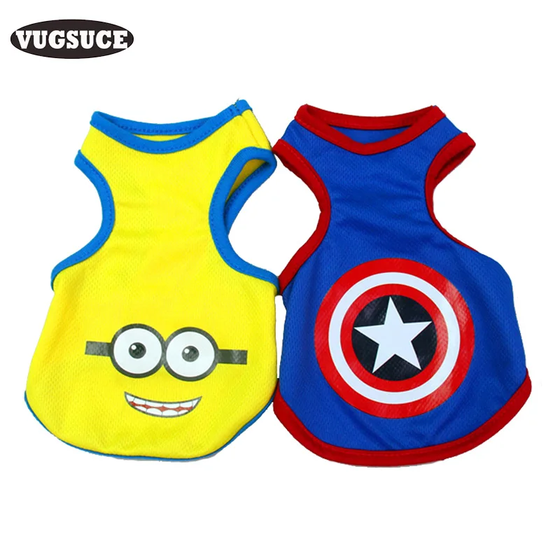 

VUGSUCE Pet Dog Vest Minions Cooling Summer Breathable Cartoon Dog Clothes Jersey Costume for Small Large Dogs Puppy Life Vest