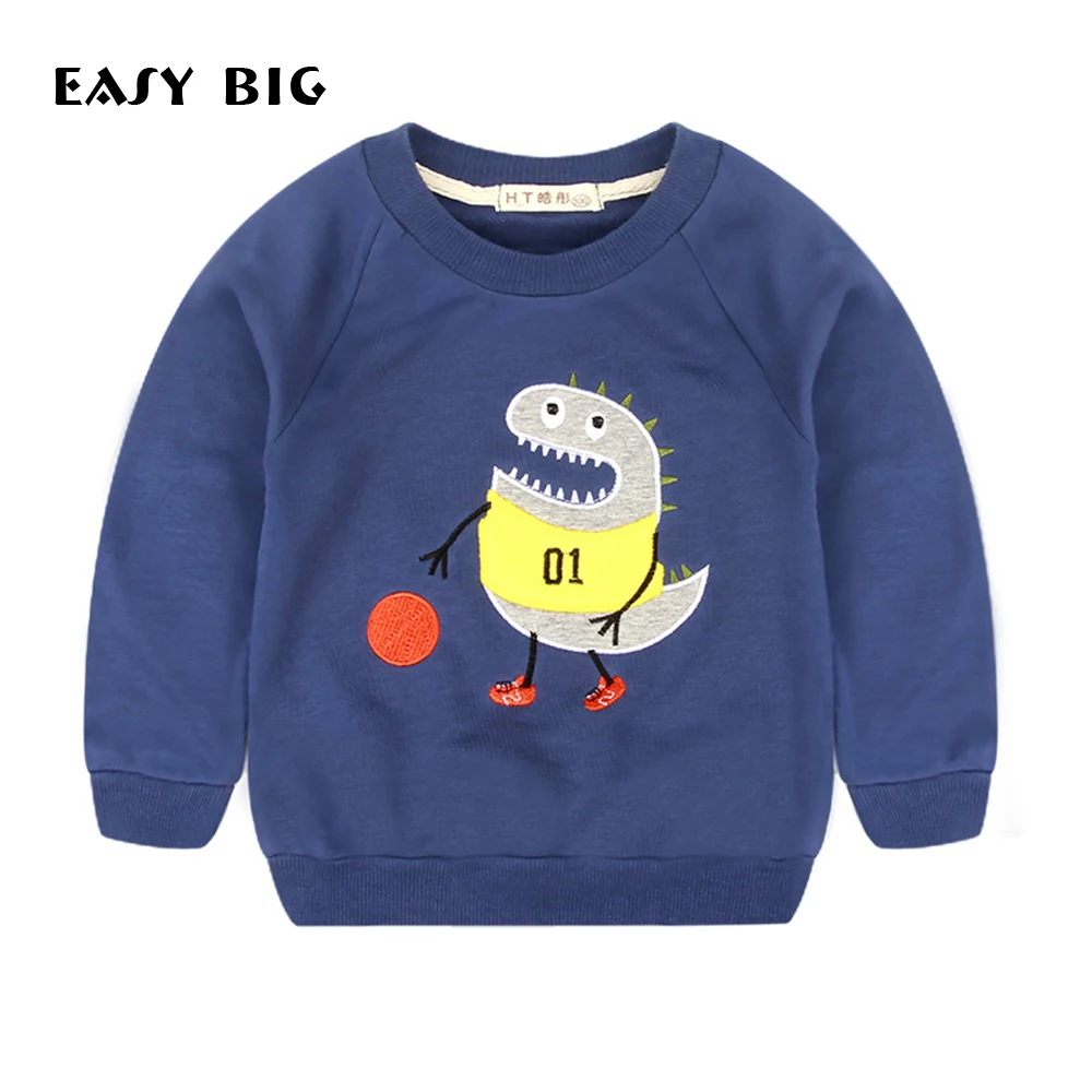 

EASY BIG Spring Autumn 100% Cotton Long Sleeve Children Sweatshirts For Boys Girls Pullover Top Shirts Kids Jerseys CC0119