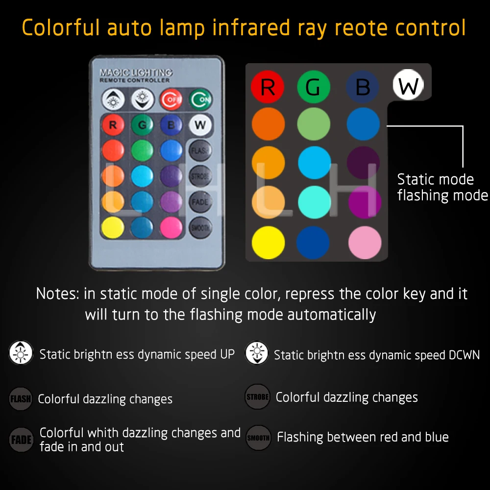 2 шт. H11 RGB светодиодный автомобильный головной светильник 5050 27 SMD противотуманный