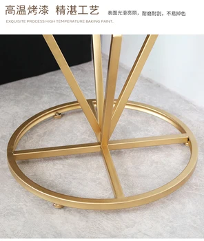 

Nordic iron coffee table side golden living room round sofa shelf side table tempered glass coffee table bedside small cabinet.