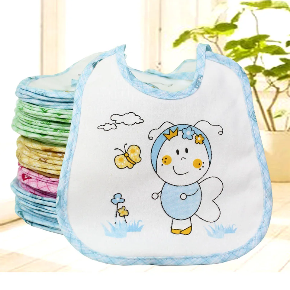 10 pcs Baby Bibs Cute Animal Burp Cloth Double Side Cotton Baby Saliva
